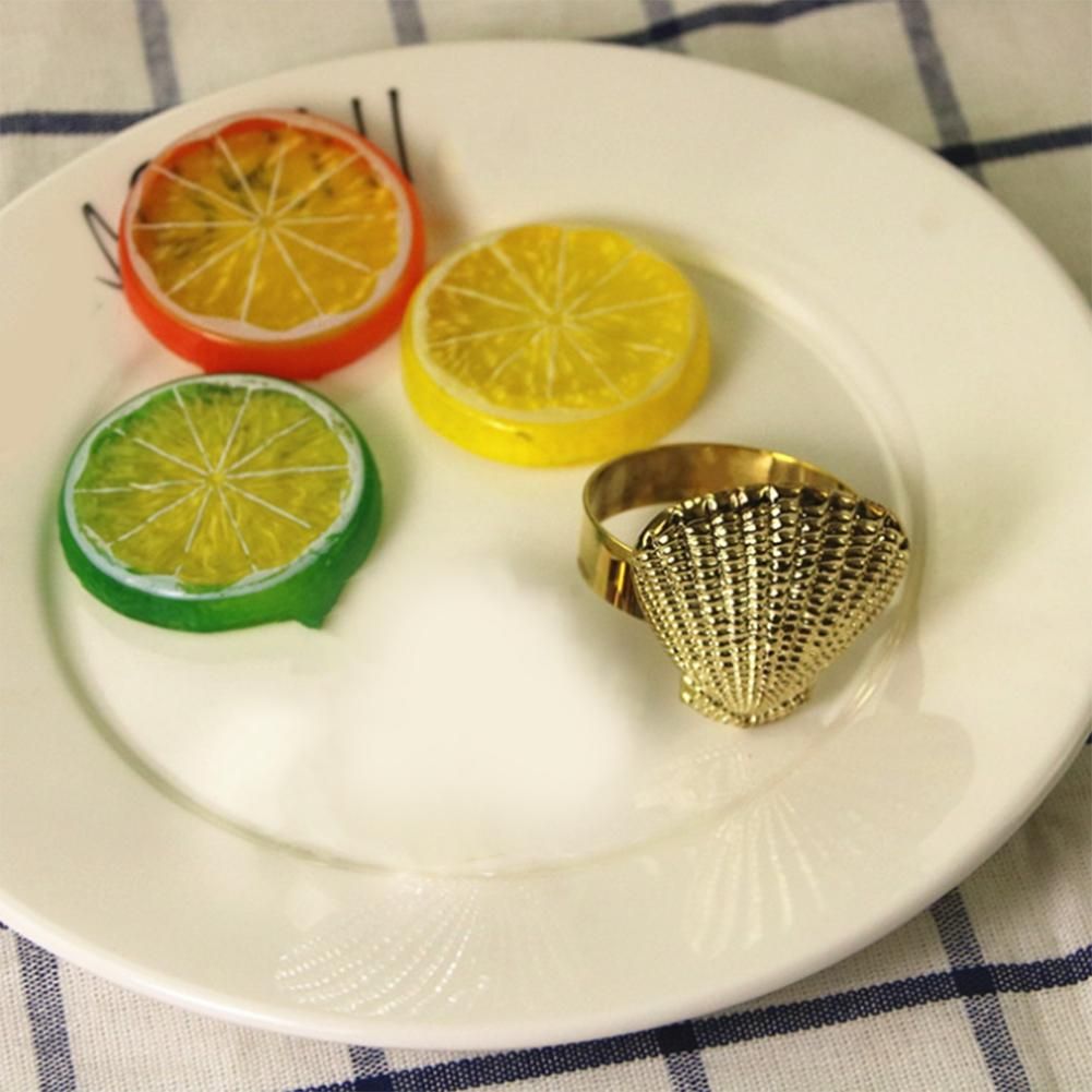 Simple Modern Napkin Buckle, Shell Shaped Napkin Ring, Hotel Table Set Cloth Ring, Paper Towel Ring(10 PCS)