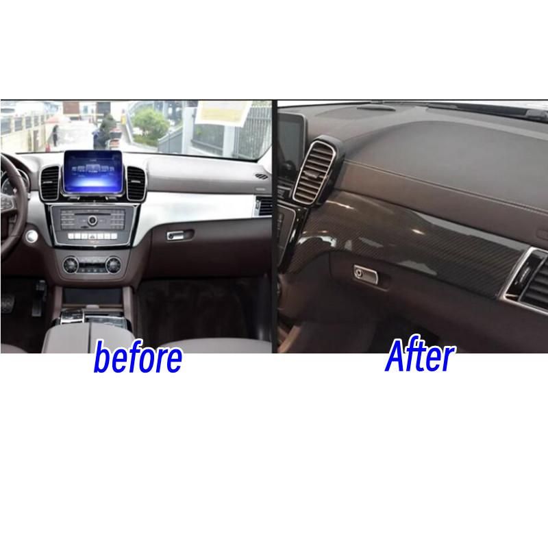 ABS Carbon Fiber Car ABS Interior Center Console Decoration Panel Cover Trim Accessories For Mercedes Benz GLE 350 GLS 2013-
