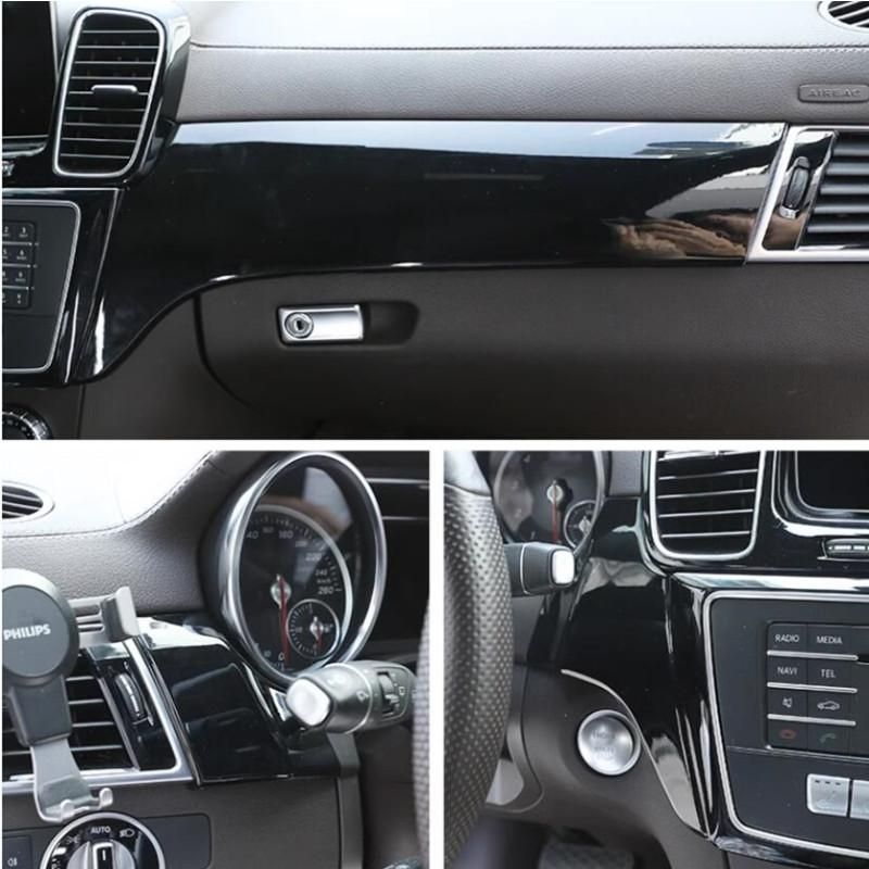 ABS Carbon Fiber Car ABS Interior Center Console Decoration Panel Cover Trim Accessories For Mercedes Benz GLE 350 GLS 2013-