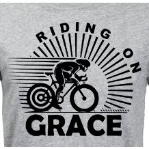 Riding On Grace Print Tshirt - Grey