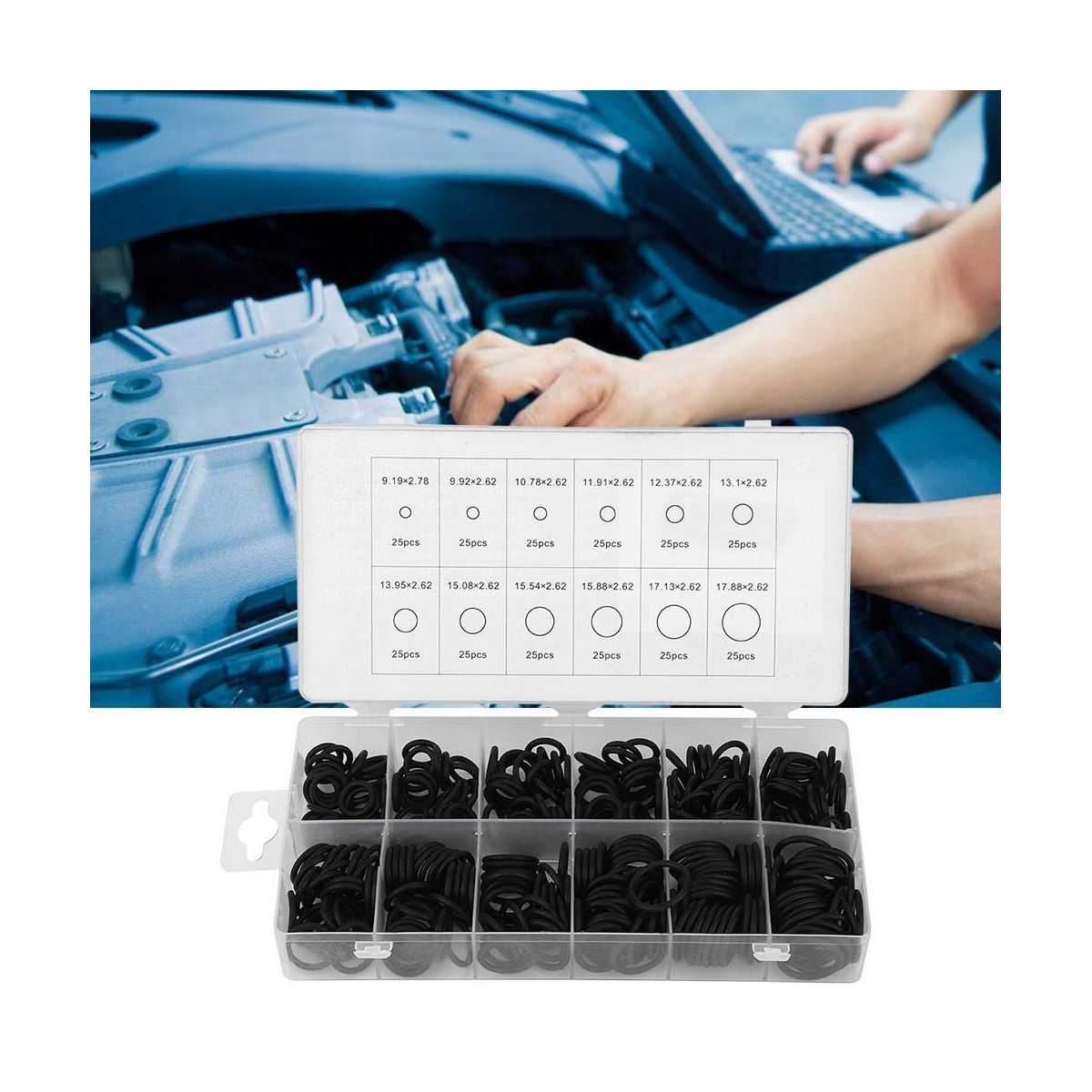 300PCS O-Ring NBR O-Ring Sealing Ring Gasket Washer Kit for Plumbers Garages Pumps O-Ring Classification Kit