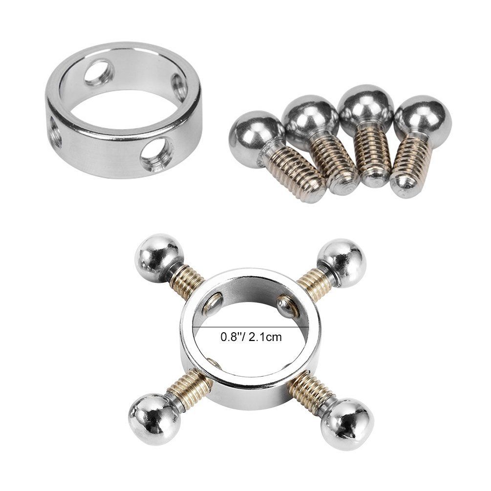 Nipple Clamps Stainless Steel Breast Clip Powerful SM Toy With Decoration Beads And Screw, Silver, 2 Pcs
