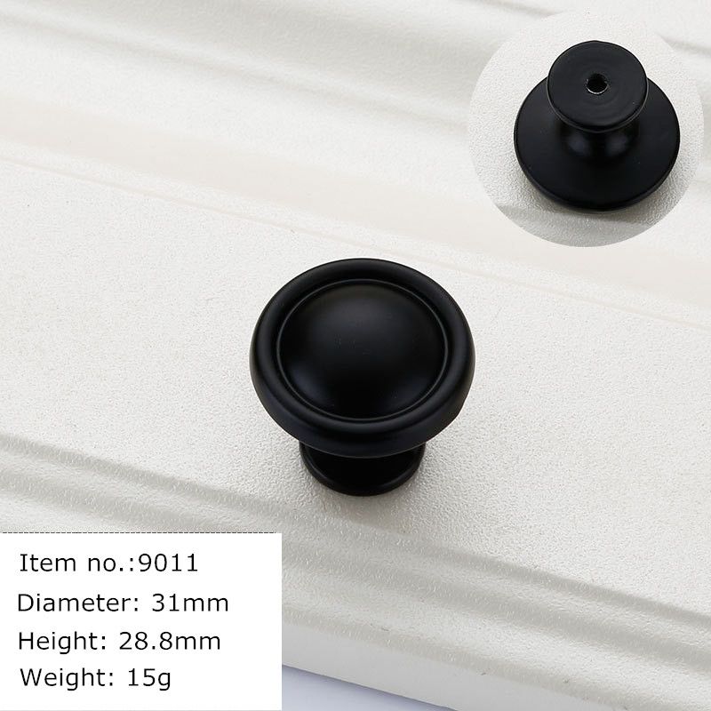 (9011-single)Black Nordic Style Aluminum Alloy Kitchen Cabinet Storage Knurled Suitcase Handle Bathroom Cabinets Kitchen Cabinet Storage