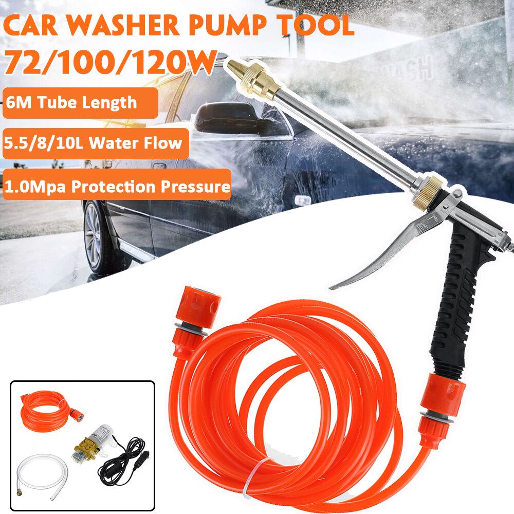 12V 120w Electric Car High Washer Water Pump Kit Water Jet 10L Wash Cleaner