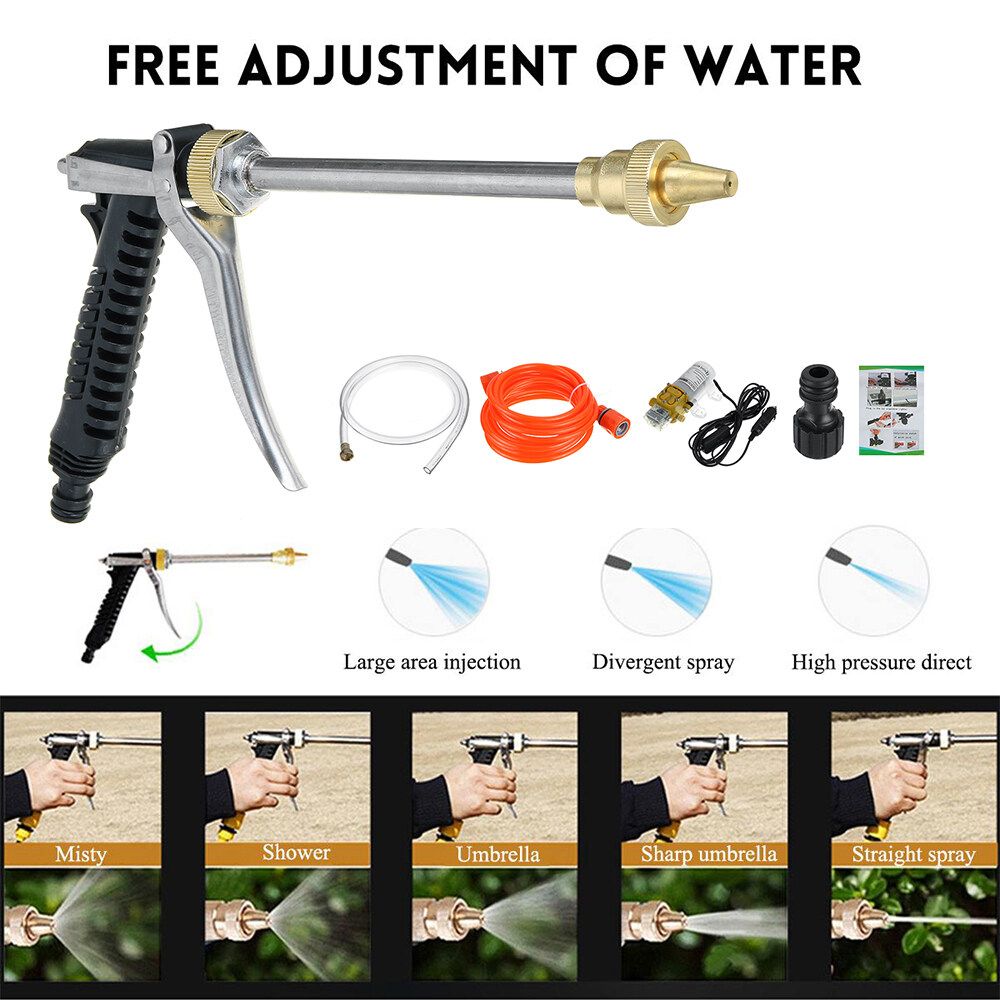 12V 120w Electric Car High Washer Water Pump Kit Water Jet 10L Wash Cleaner