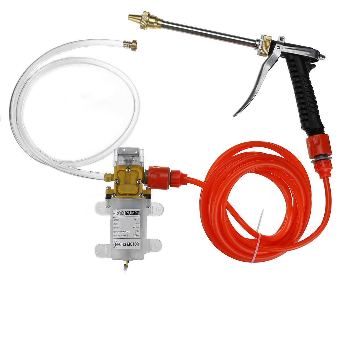 12V 120w Electric Car High Washer Water Pump Kit Water Jet 10L Wash Cleaner