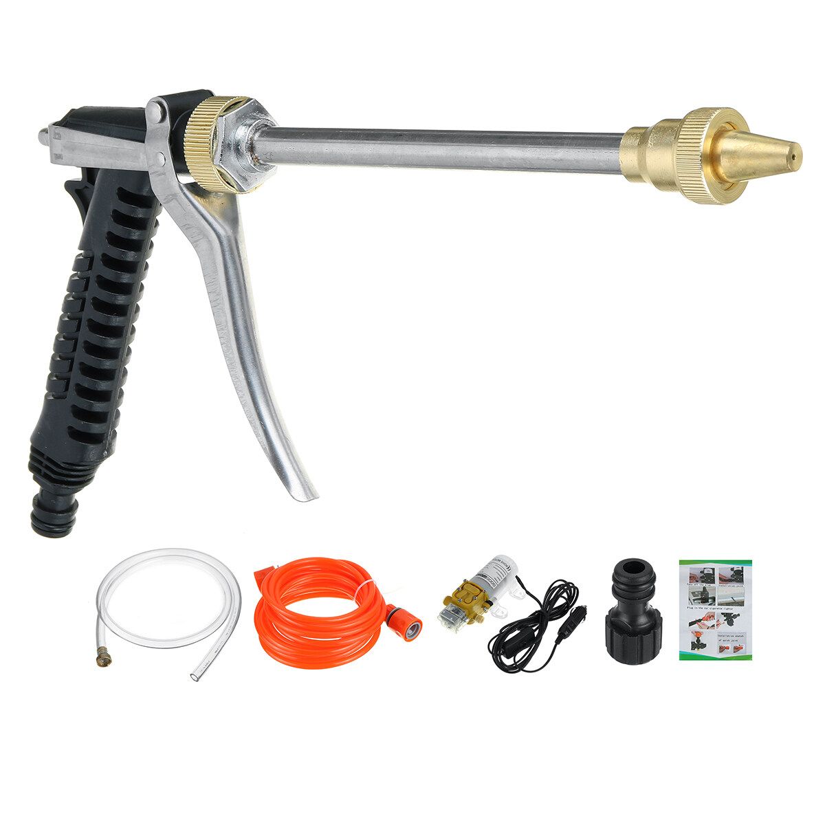 12V 120w Electric Car High Washer Water Pump Kit Water Jet 10L Wash Cleaner