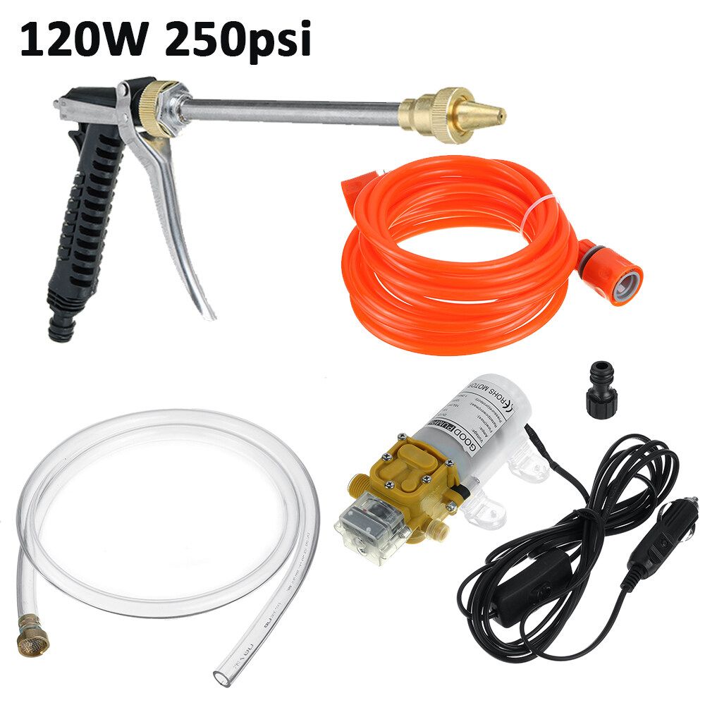 12V 120w Electric Car High Washer Water Pump Kit Water Jet 10L Wash Cleaner