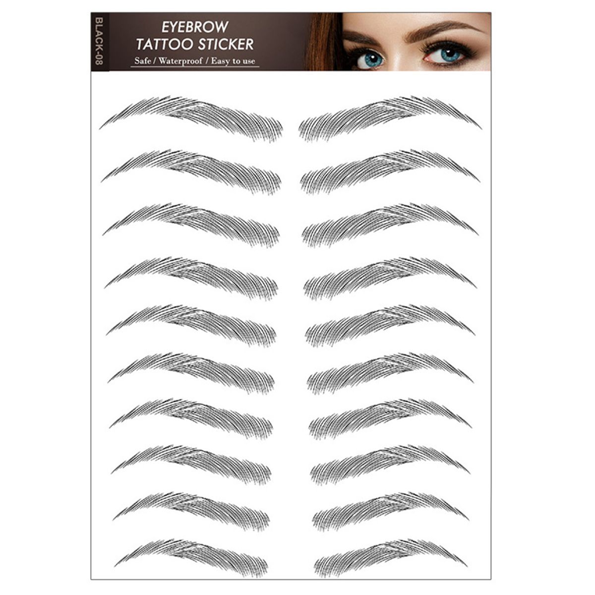 6D Eyebrow Tattoos Stickers Eyebrow Water Transfers Stickers