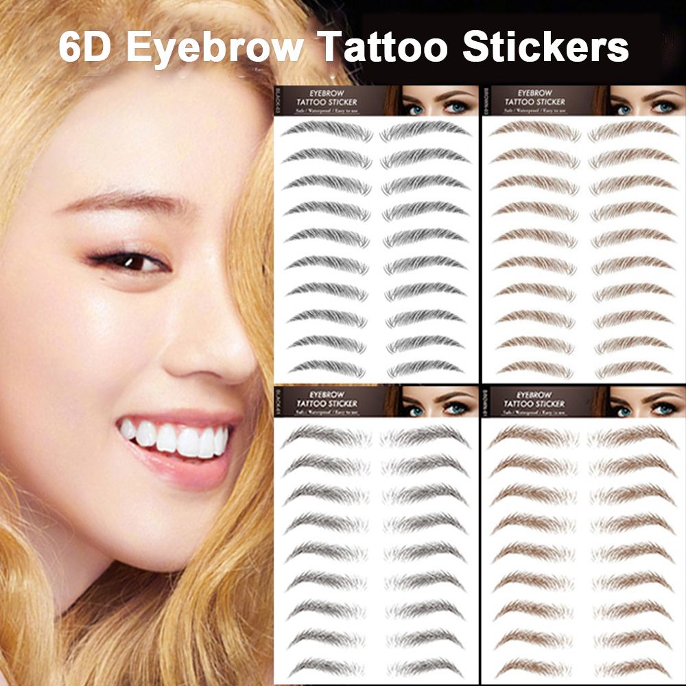 6D Eyebrow Tattoos Stickers Eyebrow Water Transfers Stickers