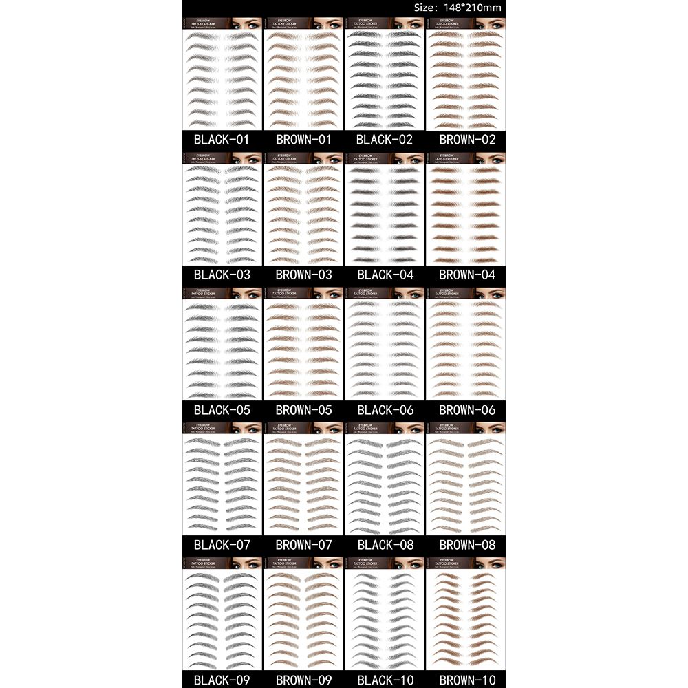6D Eyebrow Tattoos Stickers Eyebrow Water Transfers Stickers