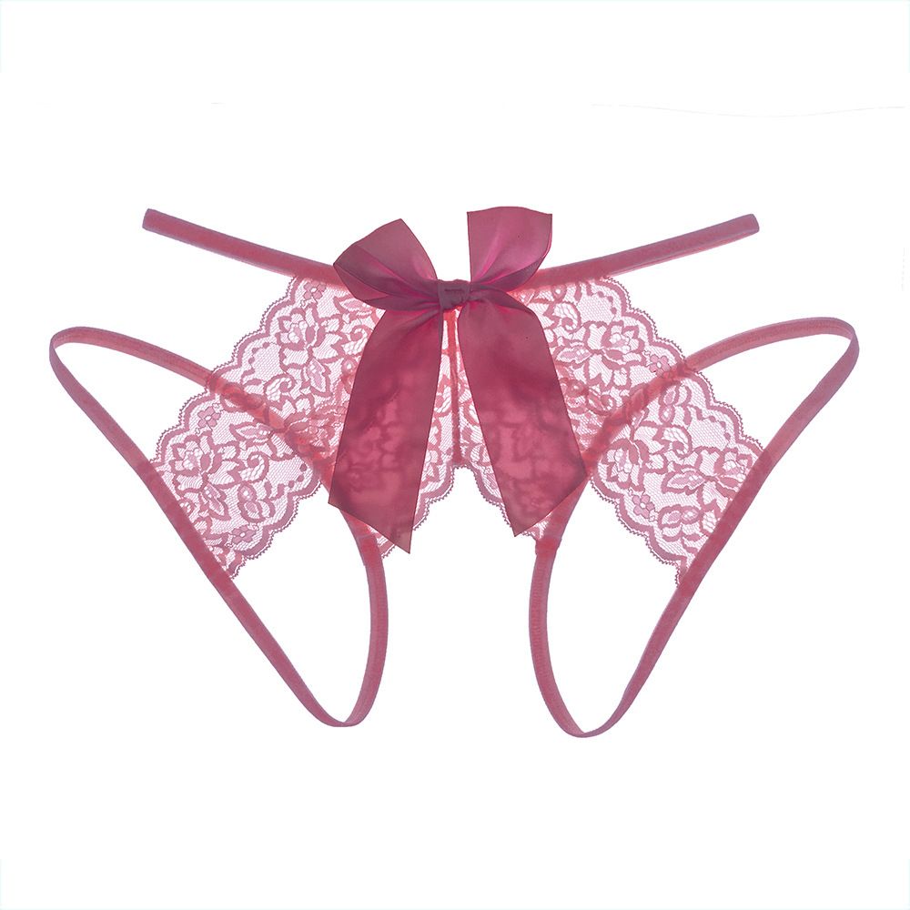 Women's Sexy Hollow Out Thong Lingerie Open Crotch Underwear Red
