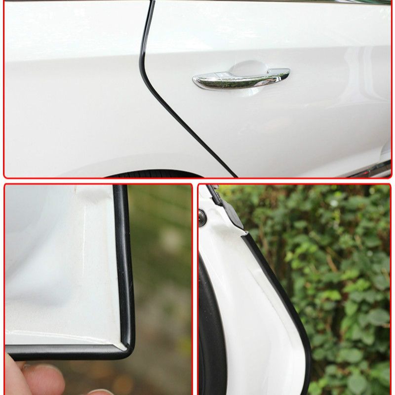 Black 5M Universal Car Door Scratch Protector Edge Strip