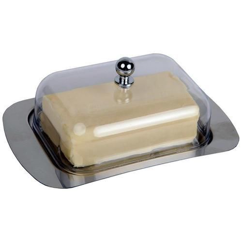 Stainless Steel Transparent Butter Box Bread Box Container Cheese Server Storage Tray With See Through Acrylic Easy Lid Storage