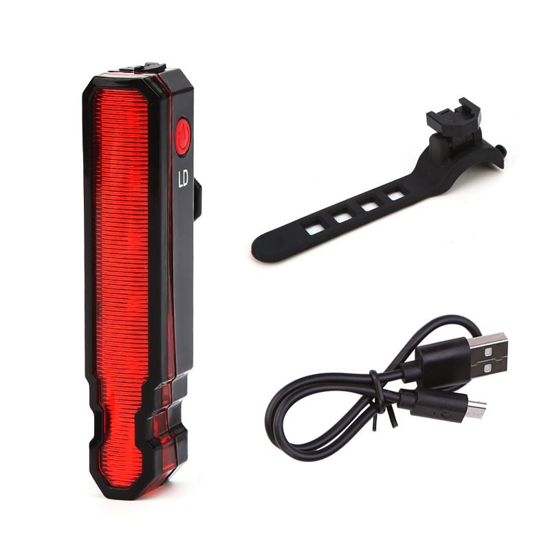 LD51 USB Rechargeable Bicycle Laser Tail Light Night Riding LED Warning Light Outdoor Riding Equipment(Red Light)