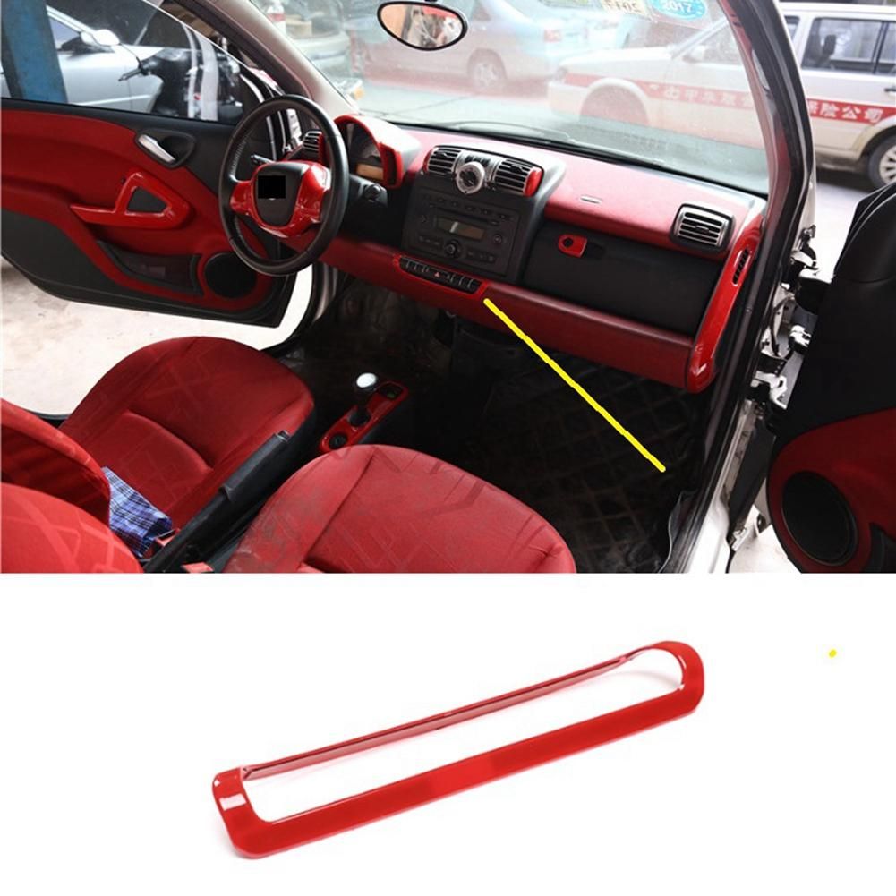 For Mercedes Benz Smart 2009-2015 Car Central Control Door Lock Switch Button Cover Trim Frame Sticker Accessories,Red