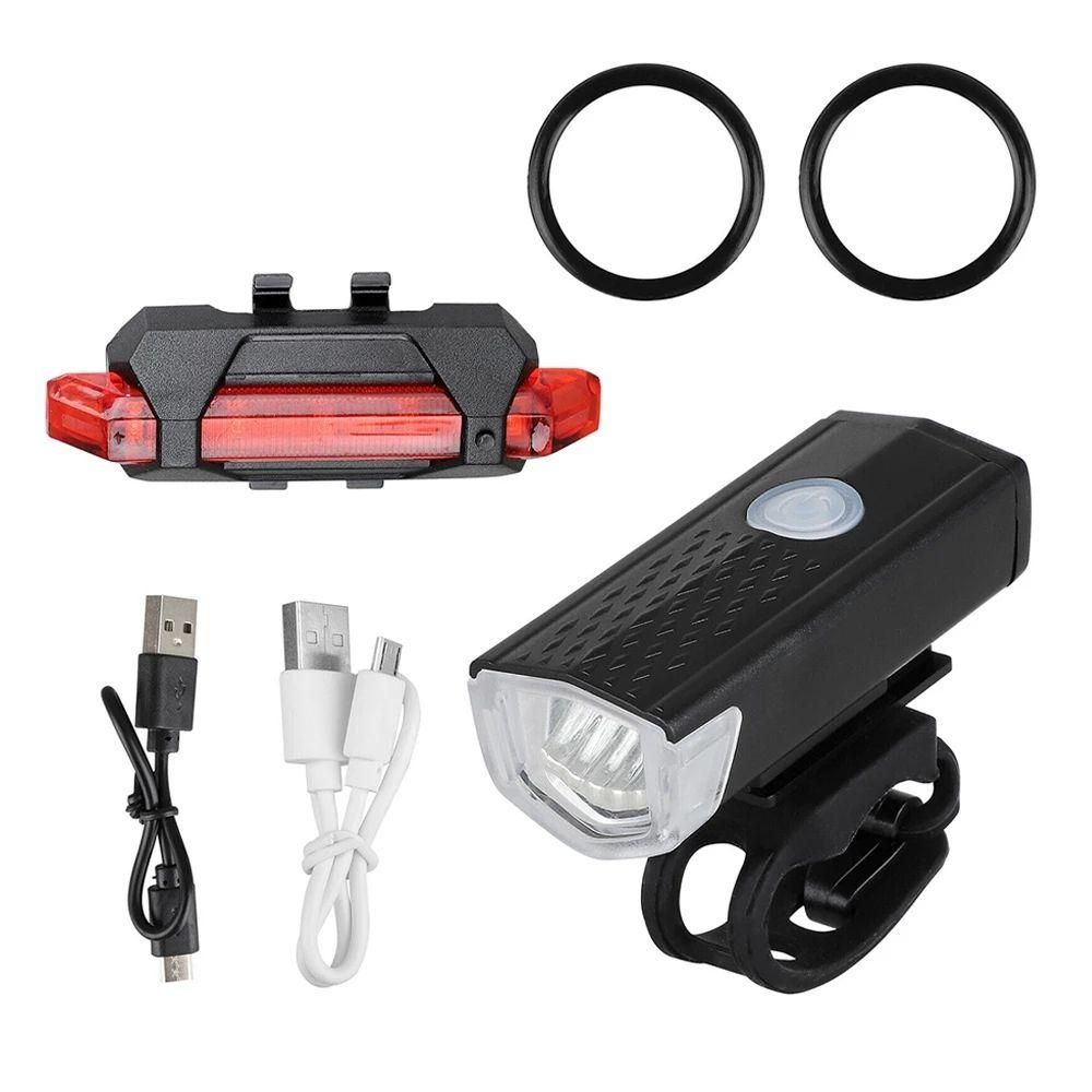 1PC Waterproof Cycling Safety  USB Recharge Front Rear Bike Light