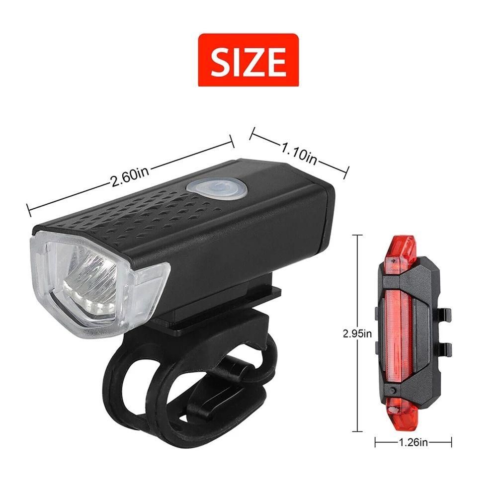 1PC Waterproof Cycling Safety  USB Recharge Front Rear Bike Light