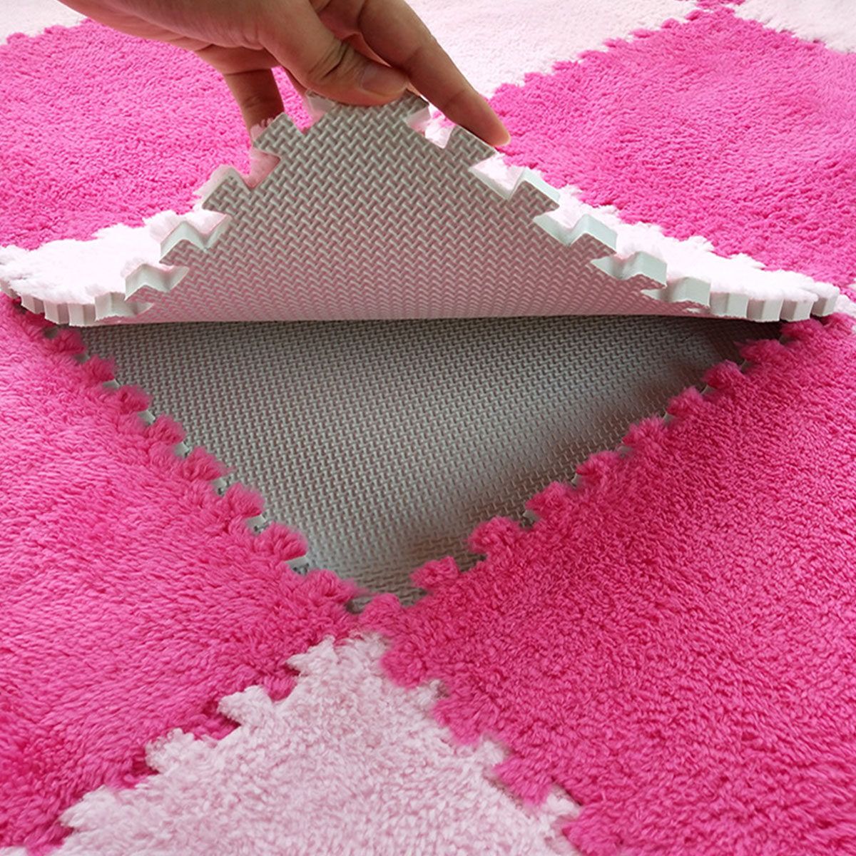 Carpet Bedroom Full Bedside Children's Plush Suede Foam Square Stitching Tatami Floor Mat Bay Window Cushion For Living Room Bedroom Study Kitchen Bathroom Balcony White