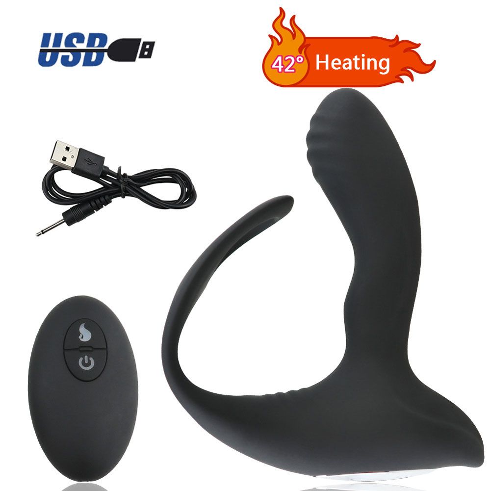 Prostate Vibrator Penis Ring Silicone Butt Anal Plug For Men