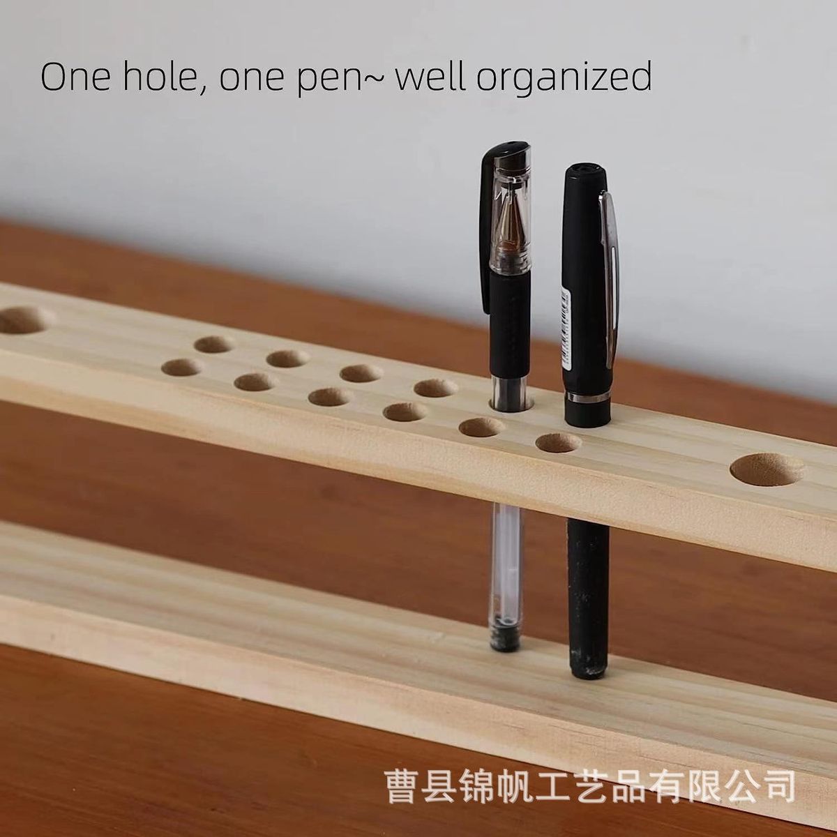 Makeup Brush Display Stand Student Desktop Pencil Storage Rack Porous Steel Frame Office Supplies Rack Solid Wood Pen Holder