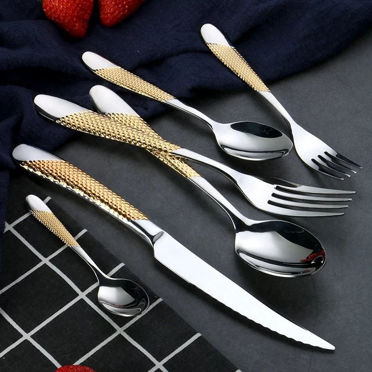 Gold Plated 24pcs Cutlery Spoon Fork And Knife