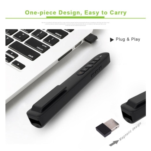 Wireless USB Laser Remote Control For Projectors -Black