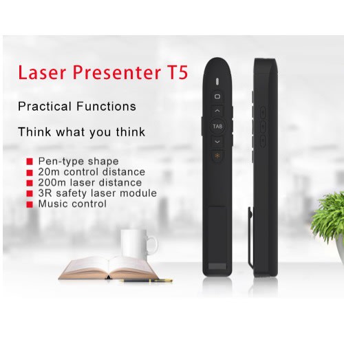 Wireless USB Laser Remote Control For Projectors -Black