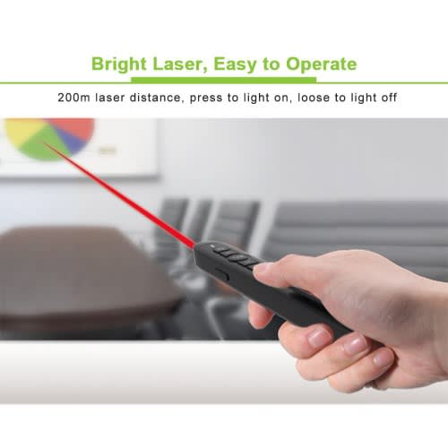 Wireless USB Laser Remote Control For Projectors -Black