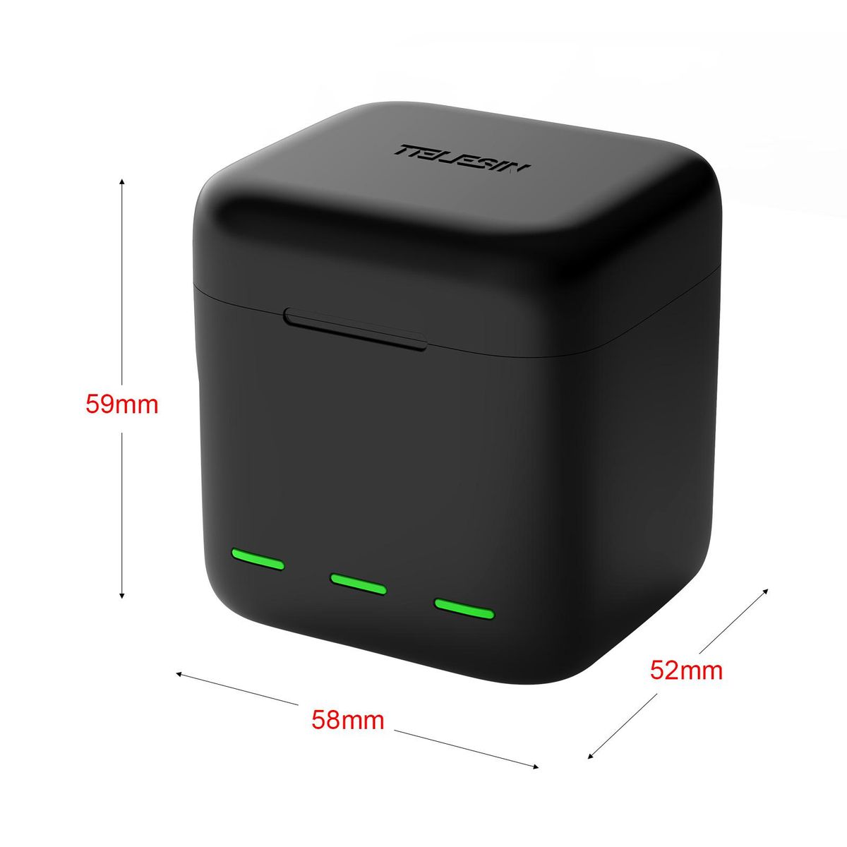 TELESIN GP-BCG-901 3-Channel USB Battery Quick Charger Batteries Storage Carrying Case with USB Type-C Charging Cable Replacement for GoPro Hero 9 10 Black  Battery