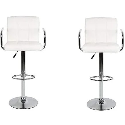 Swivel 360 Adjustable Bar Stools - Set Of 2 - White