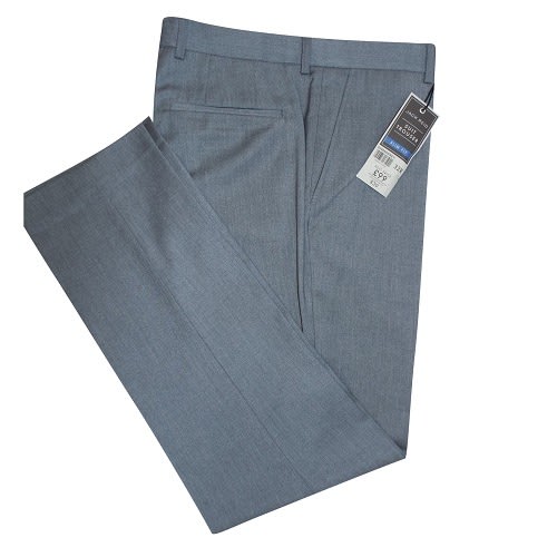 Men  Slim Fit Flat Front Trousers
