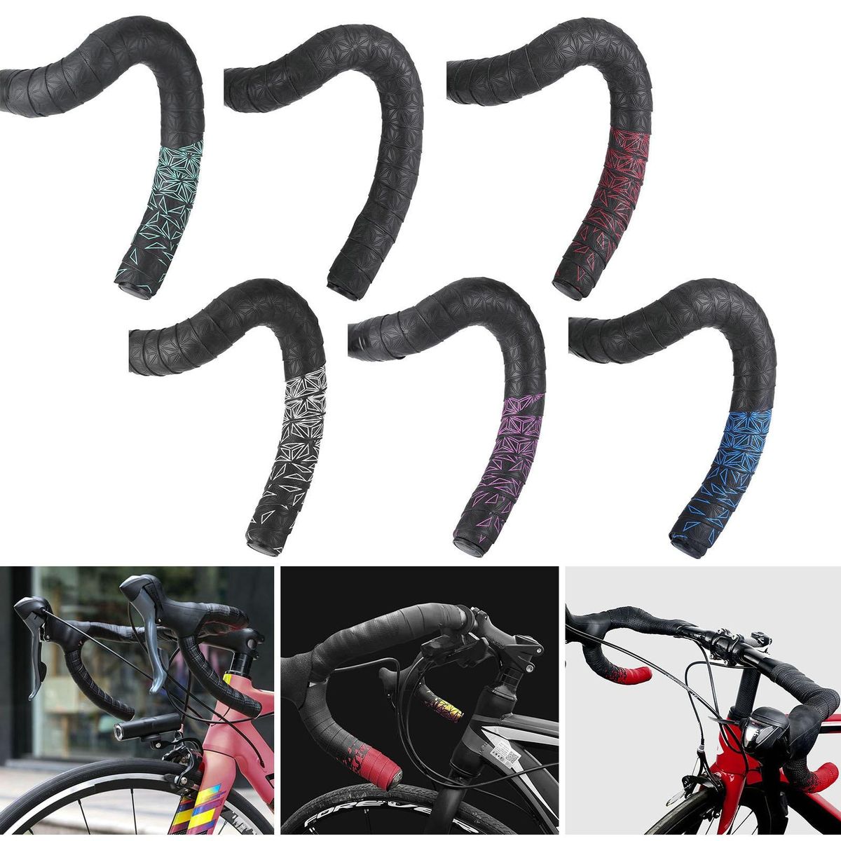 Non-slip Handlebar Tape Ride Comfort Anti-slip Leather for Road Pink
