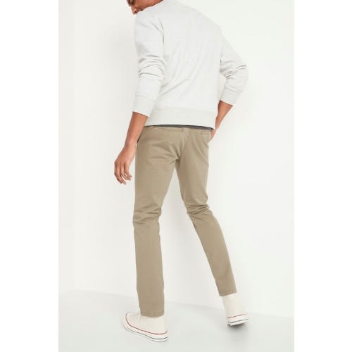 Slim Chino Pants For Men- Light Olive