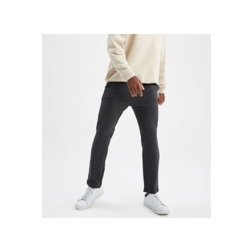 Regular Fit Knitted Thick Joggers Trousers - Anthracite Grey