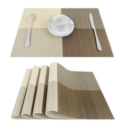 Dining Table Place Mats - Brown - 6 Pieces
