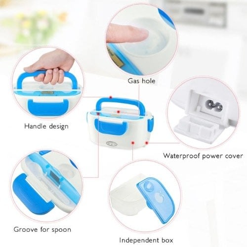 Electric Lunch Box Food Warmer - Blue