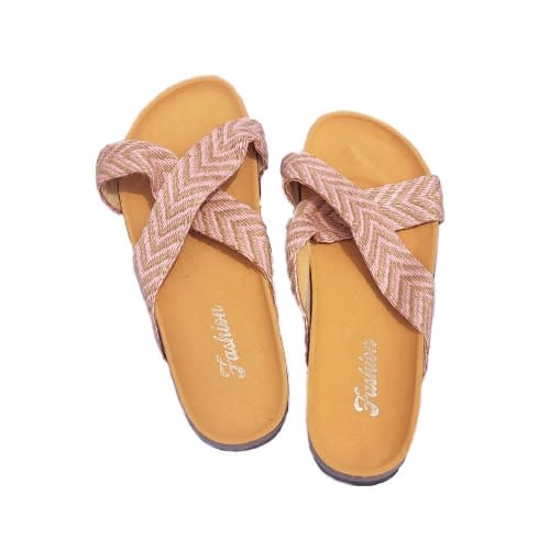 Ladies Flat Cross Design Slippers