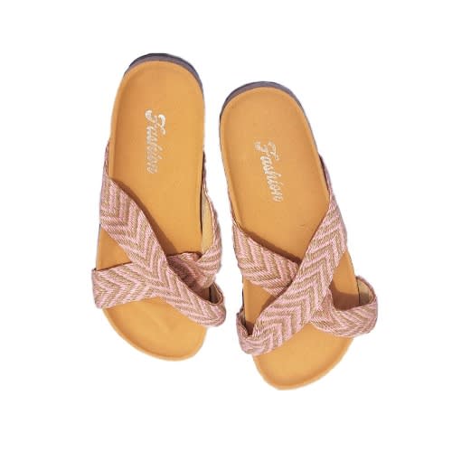 Ladies Flat Cross Design Slippers