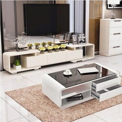 Glossy Memphis Tv Stand With Center Table - Multi Color