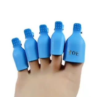 Reusable Plastic Toenail Art Soak Off Clip - Blue