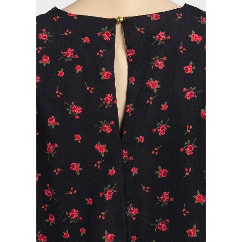 Ladies Long Sleeve Floral Shift Dress