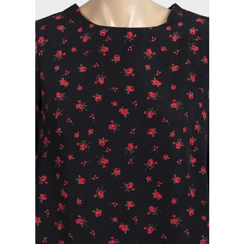 Ladies Long Sleeve Floral Shift Dress
