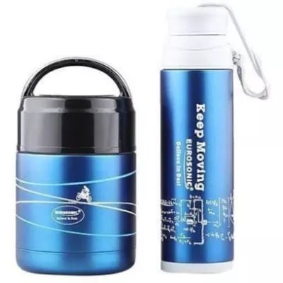 Set Of Food And Beverage Vacuum Flask - Blue