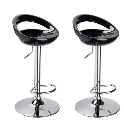 Set Of 2 Pu Stool - Black