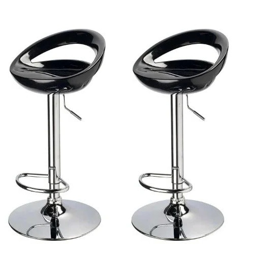 Set Of 2 Pu Stool - Black