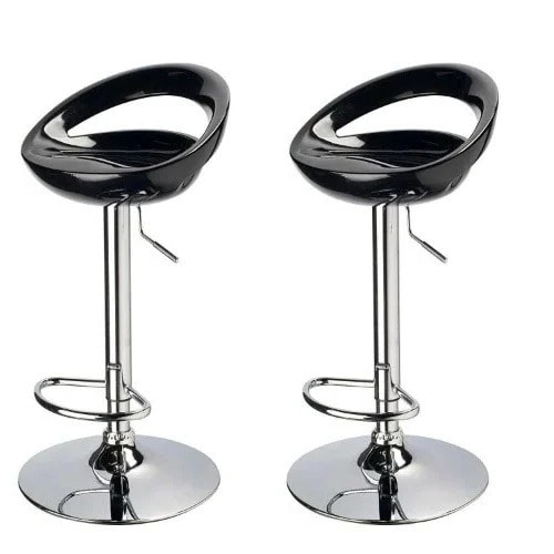 Set Of 2 Pu Stool - Black