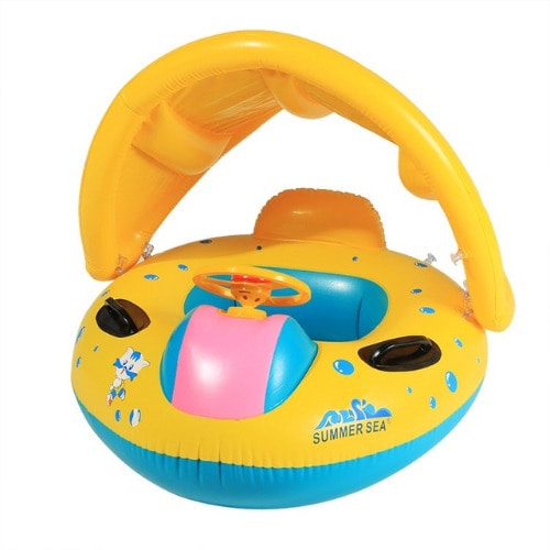 Arshiner Babies Children's Sunshade Swimming Inflatable Boat
