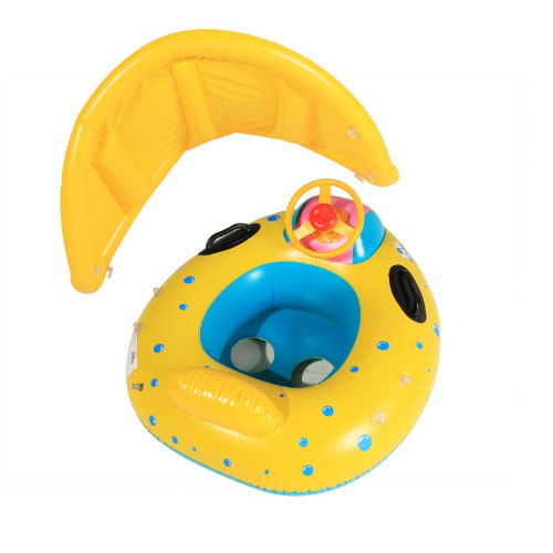 Arshiner Babies Children's Sunshade Swimming Inflatable Boat