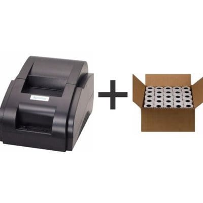 58mm POS Thermal Receipt Printer + Thermal Receipt 50-Rolls Paper